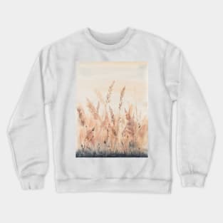 Grass Wildflowers watercolor art. Crewneck Sweatshirt